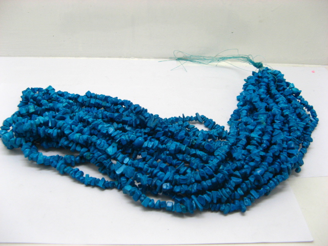 10 Strands Blue Turquoise Chip Beads for Jewellery ls-b77 - Click Image to Close